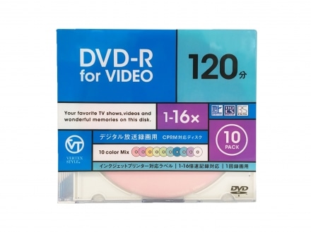 デジタル放送用 DVD-R DR-120DVCMIX.10CA カラーミックス 10枚ケース 