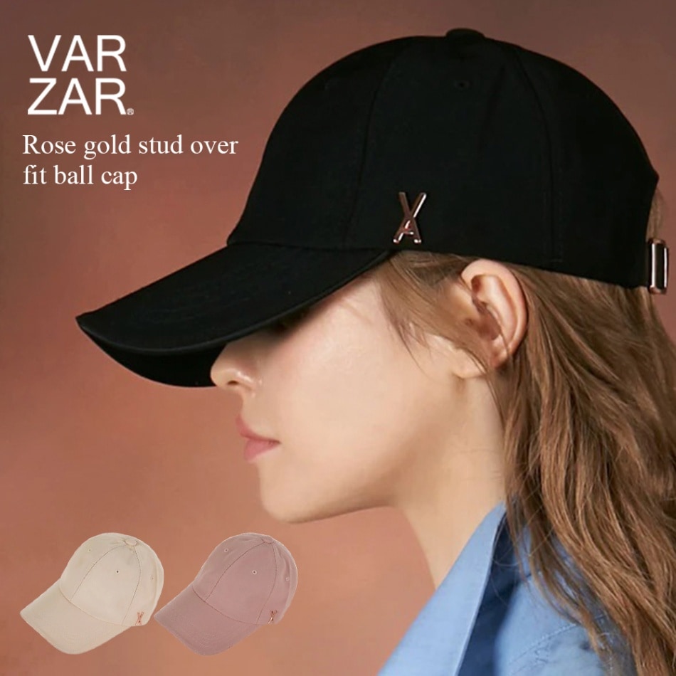 【韓国VARZAR】ローズゴールドスタッドオーバーフィットball cap 楽天市場】VARZAR バザール Rose gold stud over fit ball cap