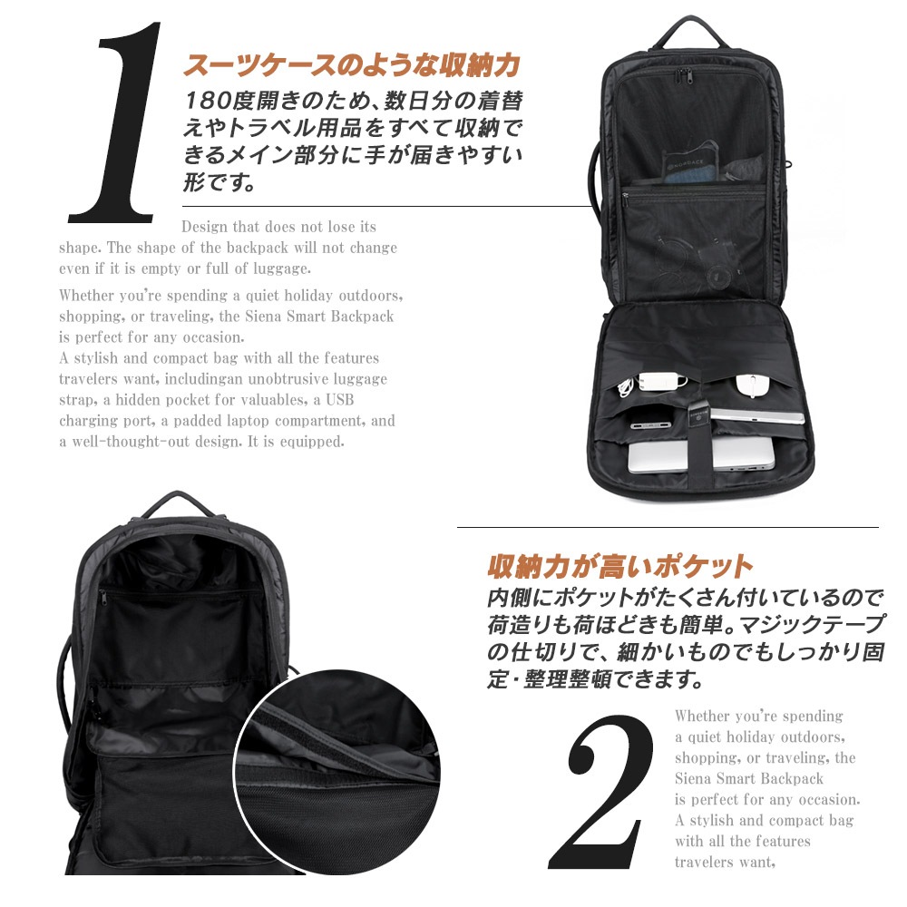 ノルディス Nordace Henge 45L キャリーオンリュック ND1057