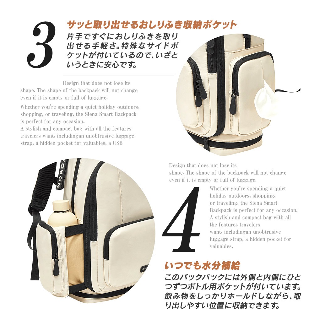 全国どこでも送料無料！ ノルディス Nordace Audon Emmity ベビーおむつ用バックパック バッグ
