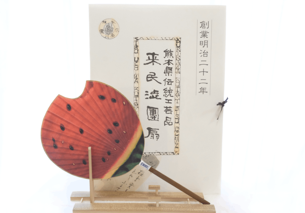 熊本県からの贈り物 来民渋うちわ 小丸 スイカ