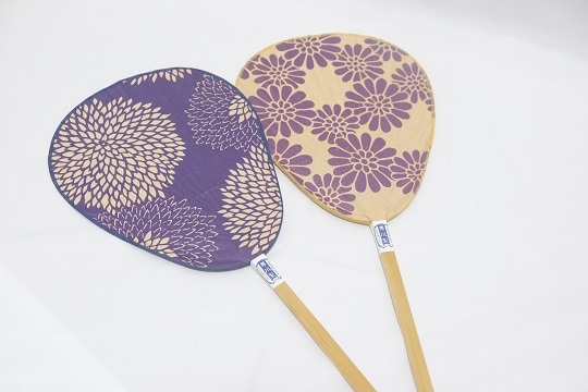 熊本県からの贈り物 来民渋うちわ 仏扇 伊勢型 《紫菊》