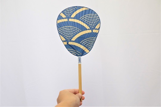 熊本県からの贈り物 来民渋うちわ 仏扇 伊勢型 《青海波》