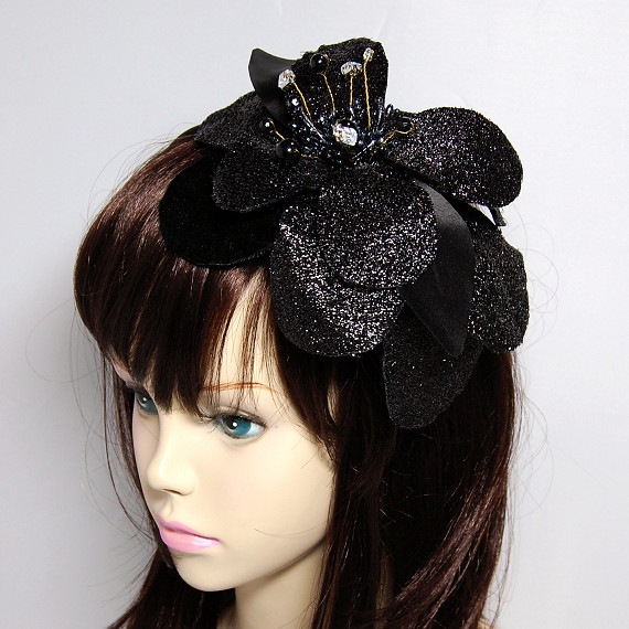 塼 - Black Shiny Flowers
