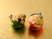 敬老の日　ほっこりおばあちゃんともぐもぐおじいちゃん（お月見バージョン）