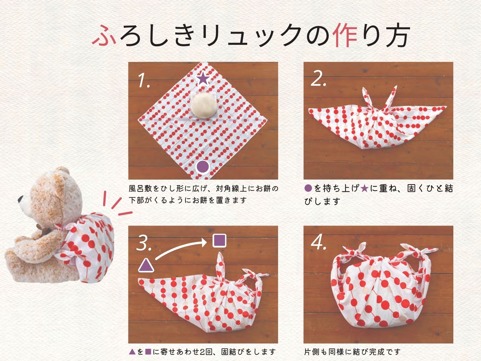 一升餅(紅白結風呂敷付)