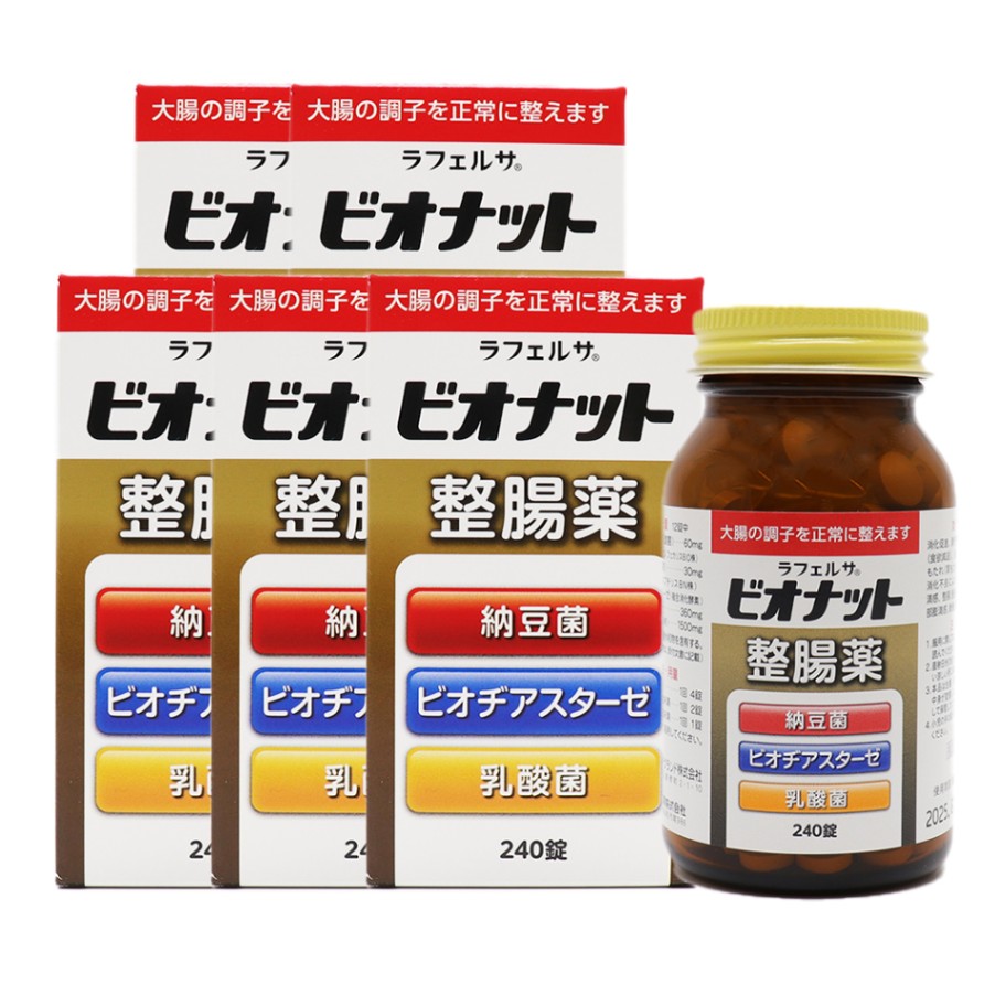 整腸薬 ラフェルサ ビオナット 240錠 ×5箱 乳酸菌 納豆菌 整腸