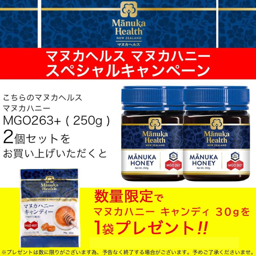 ޥ̥ϥˡ Ϥߤ ˪̪ ޥ̥إ륹 MGO263 250g 2ĥå MGO250 UMF10 ˥塼  ܸ͢ ܸ٥ ̵