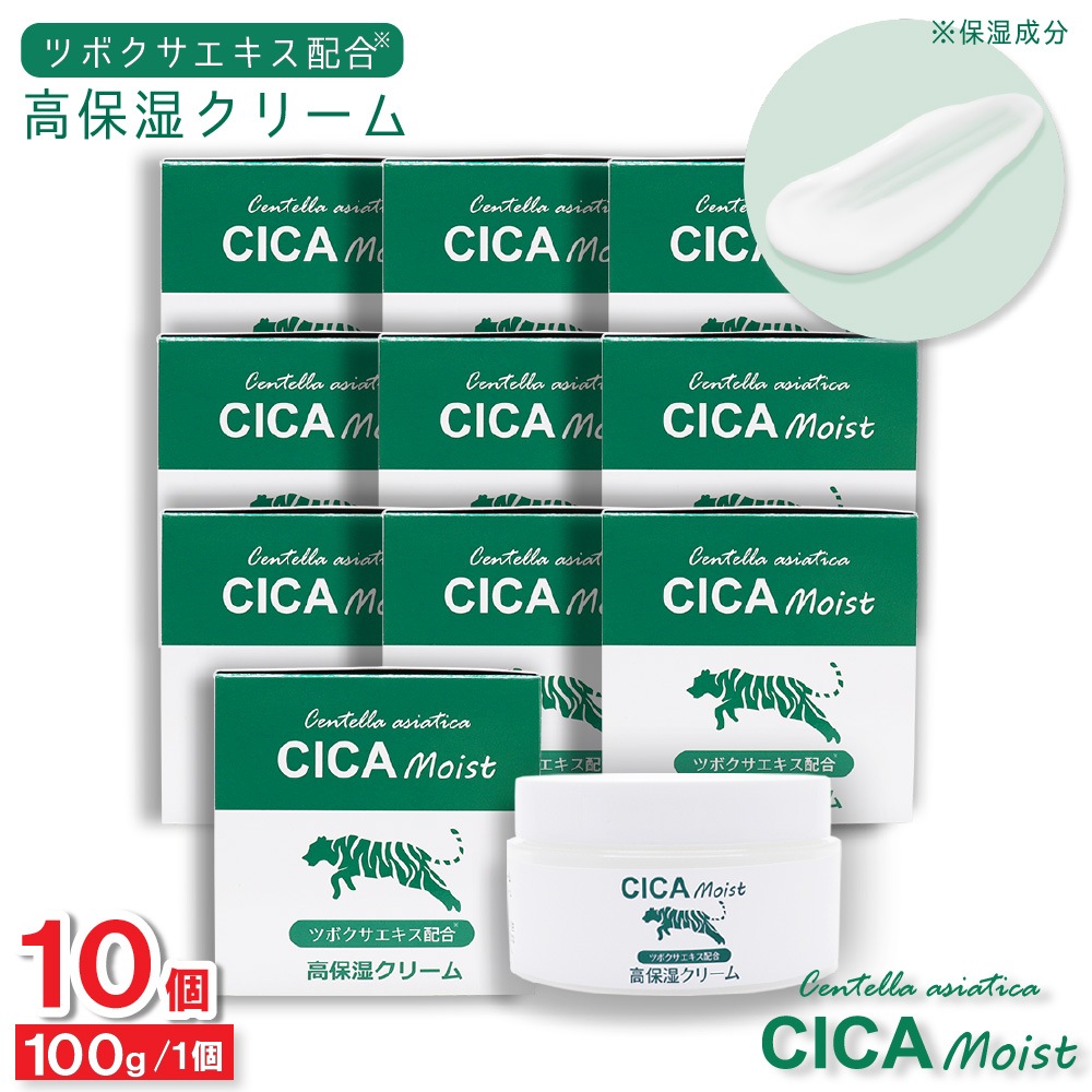 CICA Moist 高保湿クリーム 100g ×10個 モイスチャークリーム ツボクサ