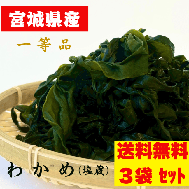 【2026年新物】宮城県産一等品わかめ(塩蔵)【送料込み3袋ｾｯﾄ】