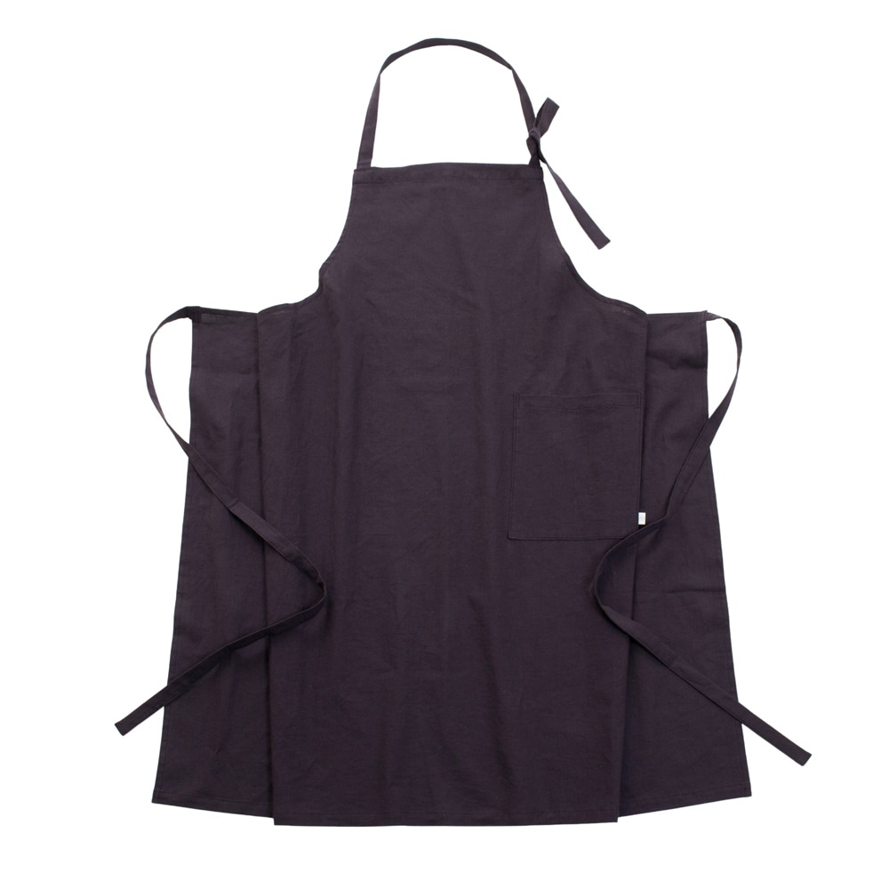 saku saku:)　リネンエプロンセット コットンリネンエプロン（ホルターネックタイプ）ディープパープル