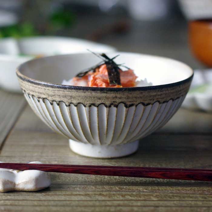 益子焼 アンティークスリムライン ご飯茶わん（大） 飯碗 ライスボウル