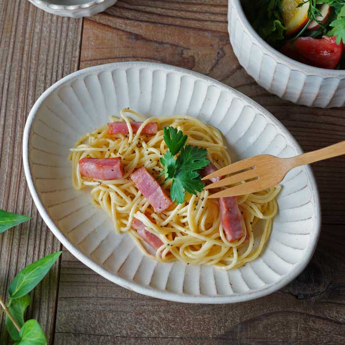 益子焼 Kinari パスタ皿 （おしゃれ ナチュラル) (オーバル 楕円皿