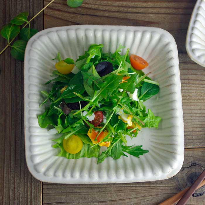 スクエアボウル 【正方形/大】 kinari 益子焼 角皿 鉢 スクエア ボウル