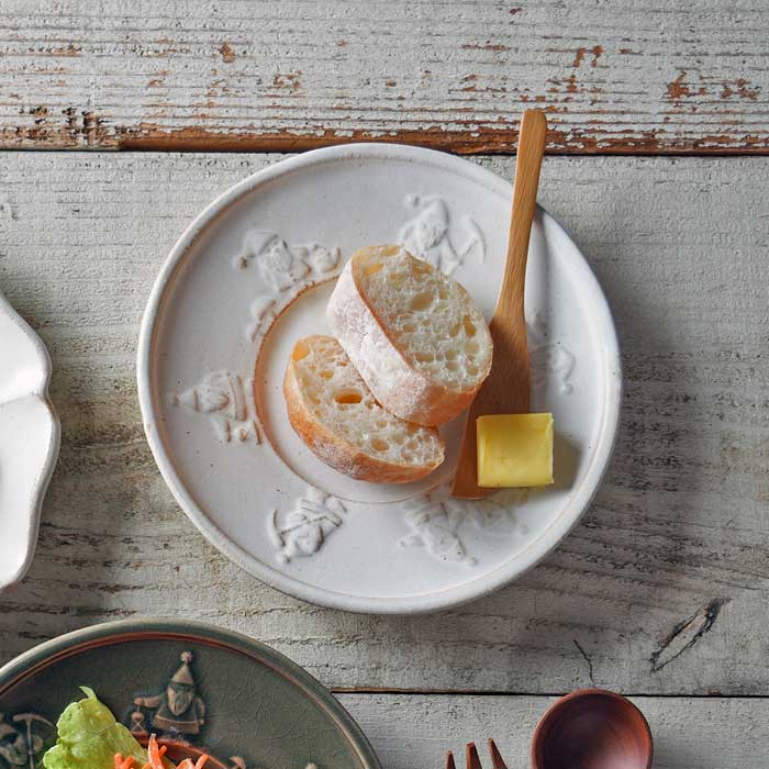 益子焼 こびとのパン皿 / kinari 益子焼 プレート 白雪姫 童話シリーズ