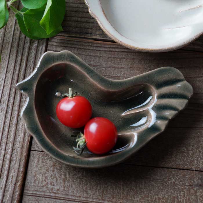 益子焼 めんどりの小皿 【グレー】ジャックと豆の木 ジャックと豆の木