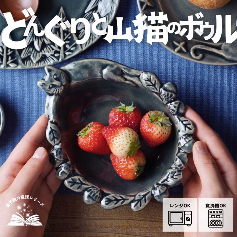 益子焼 どんぐりと山猫のボウル オーシャン わかさま陶芸 宮沢賢治