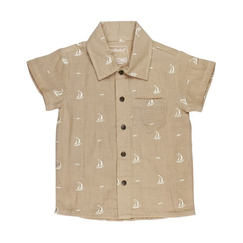Kids Muslin Button-Up S/Sleeve【全3種類】
