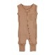 Ribbed Sleeveless Zip Romper【全5色】