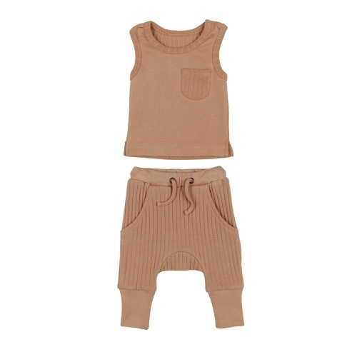 Ribbed tank&Jogger Set【全5色】