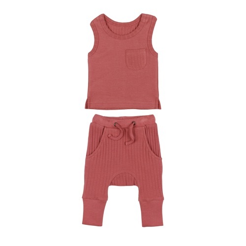 Ribbed tank&Jogger Set【全5色】