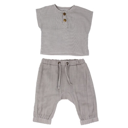 Kids Muslin Tee＆Pants Set【全4色】