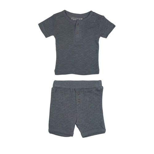 Pointelle Henley Tee＆Shorts Set【全5色】