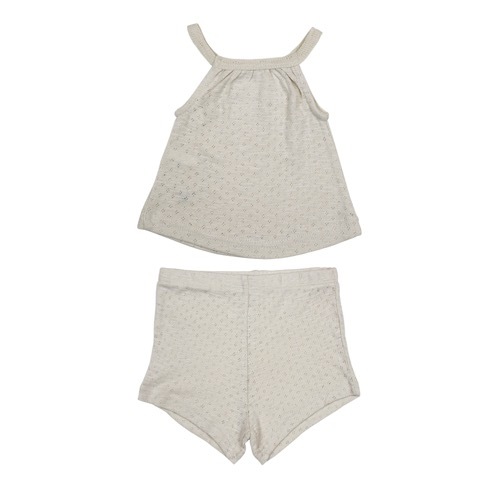 Pointelle Halter Tank＆Shorts Set【全2色】