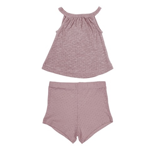 Pointelle Halter Tank＆Shorts Set【全2色】