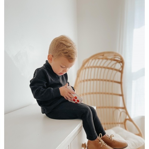 Pique Mock-Neck Sweater&Pant Set【全4色】