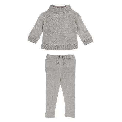 Pique Mock-Neck Sweater&Pant Set【全4色】