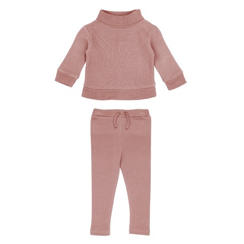 Pique Mock-Neck Sweater&Pant Set【全4色】