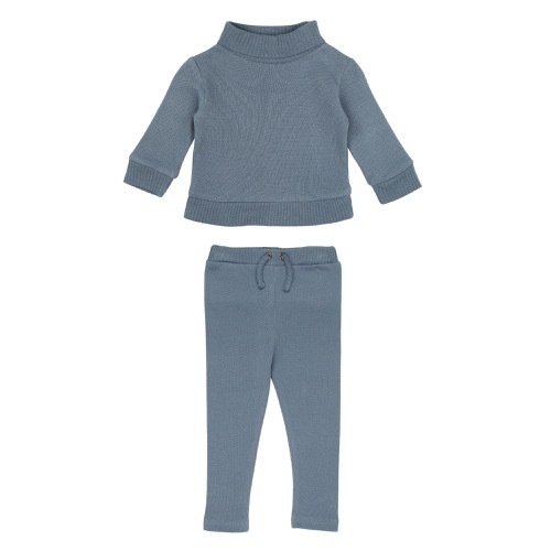 Pique Mock-Neck Sweater&Pant Set【全4色】