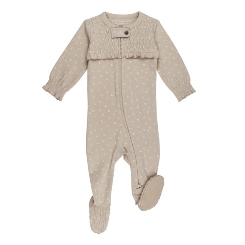 Smocked Zipper Footie【全3色】
