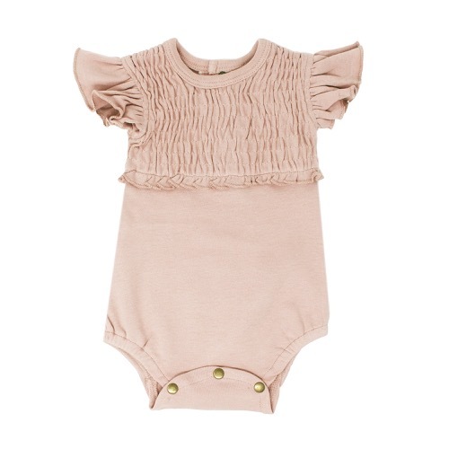 【Outlet】Smocked S/Sleeve Bodysuits【全3色】