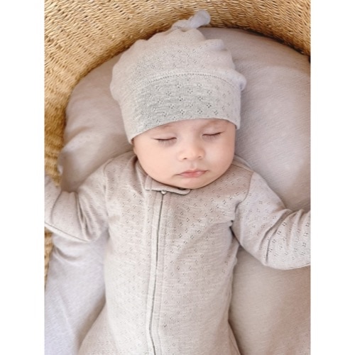 Pointelle Knotted Hat