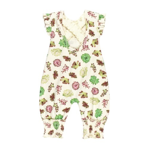 Cross-Back Smocked S/Sleeve Romper