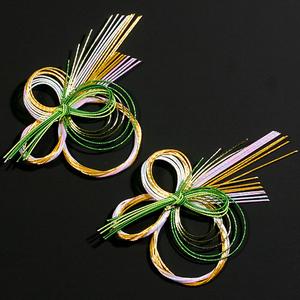 飾り水引（大）　輪ちがい　金緑 (WR-M18)　2個入り　水引細工　※在庫限り