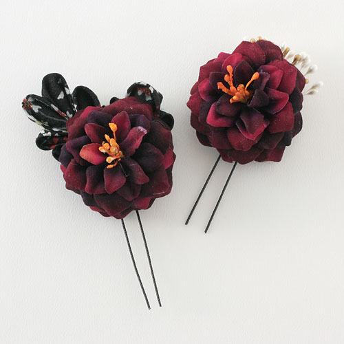 〜かんざし屋〜の簪　姫双花かんざし　紫　※在庫限り|かんざし|和小物