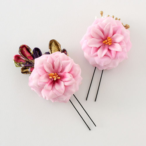 〜かんざし屋〜の簪　姫双花かんざし　ピンク　※在庫限り|かんざし|和小物