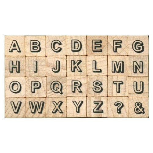 プチ文字スタンプセット小　影文字大文字 (1228-008)　こどものかお　Petit character stamp set