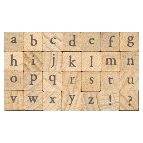 プチ文字スタンプセット大　Garamond小文字 (1234-004)　こどものかお　Petit character stamp set