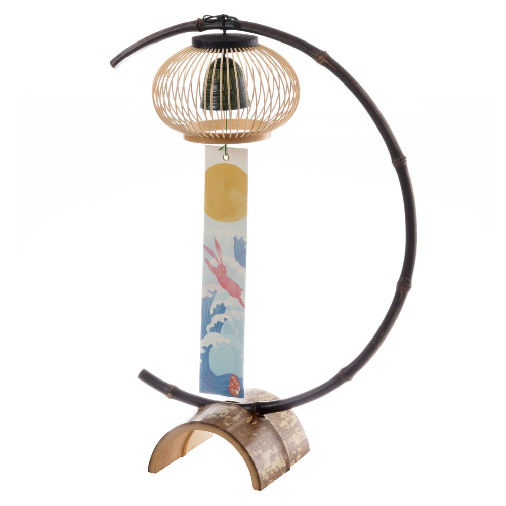 駿河竹千筋細工　置き風鈴（清風）　静岡県伝統工芸品　杉山雅泰 作　職人が竹ひごを組んで千筋にして作り上げられたインテリア　繊細で滑らかな曲線美|風鈴|インテリア