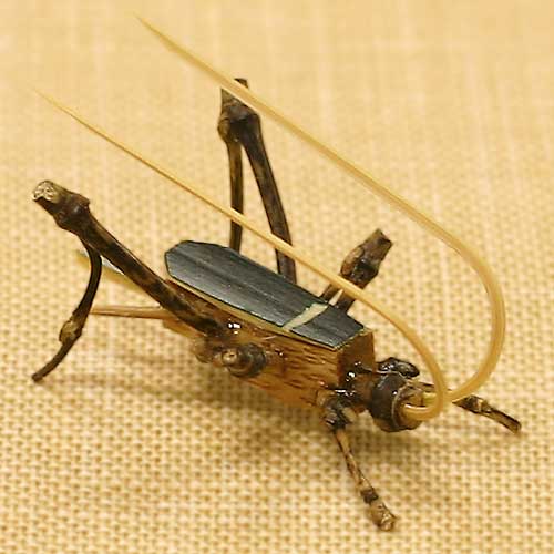 駿河竹千筋細工〈竹の昆虫〉鈴虫 メス｜久保田正嘉が竹ひごで編んだ