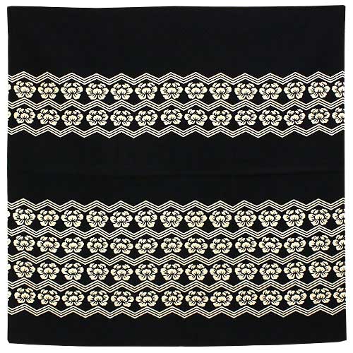 いせ辰　綿風呂敷　三巾　蟹牡丹　紫