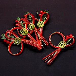 飾り水引 フラワー (WR-N31) 5個入り クリスマスカラー 水引細工