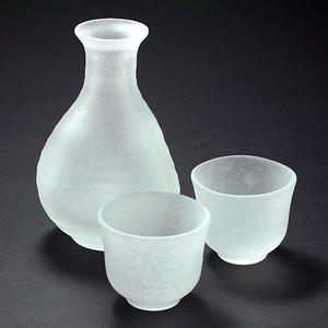 はなほのか 酒器三点揃 桜イメージのガラス製徳利ぐい呑みセット