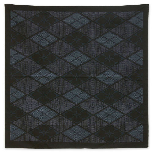 三巾風呂敷　菱文　黒　男性向け105cm幅綿ふろしき　Furoshiki for men  Wrapping cloth