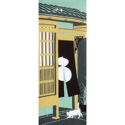 季節の彩るタペストリーに　飾り手拭い　町屋