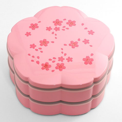 二段重箱　桜7.5オードブル　桜舞ピンク　シール蓋付き